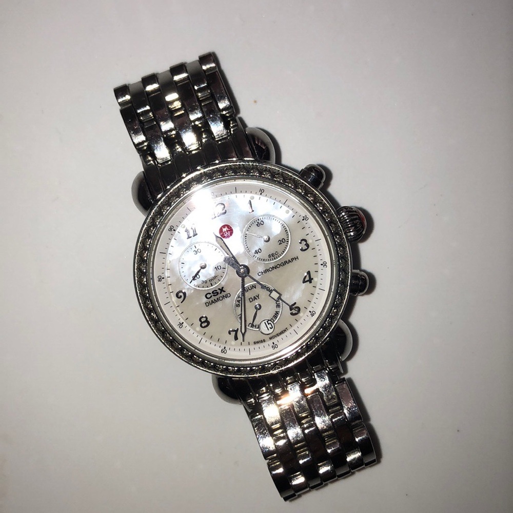 Michele watch with diamond face